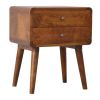 Solid Wood Two Drawer Nightstand
