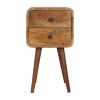 Solid Wood Square Two Drawer Nightstand