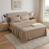 Four Piece Light Brown Cotton  Sheet Set