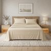 Four Piece Ivory Cotton Queen Sheet Set