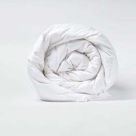 White Cotton Washable Microfiber Down Alternative Comforter (size: QUEEN)