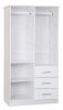 72" Solid Wood Two Door Three Drawer Combo Dresser
