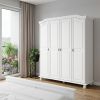 74" Solid Wood Four Door Combo Dresser