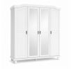 74" Solid Wood Mirrored Four Door Combo Dresser