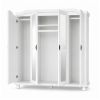 74" Solid Wood Mirrored Four Door Combo Dresser