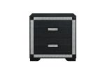 26"  Wood Faux Crystal Bling Two Drawer Nightstand