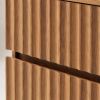 22" Wood Ribbed Texture Two Drawer Nightstand