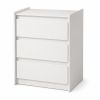 24" Wood Three Drawer Nightstand with USB Port and Integrated Tech