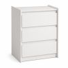 24" Wood Three Drawer Nightstand with USB Port and Integrated Tech