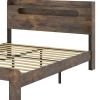 Solid Wood Full Bed Frame With USB