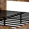 Brown Solid Wood Lighted Bed Frame With USB