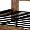 Brown Solid Wood Lighted Bed Frame With USB