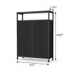 32"  Steel And Fabric Eight Drawer Double Dresser