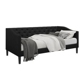 Twin size Modern  Fabric Upholstered Button-Tufted Daybed (Color: black)
