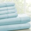 Aqua 4 Piece Wrinkle Resistant Microfiber Polyester Sheet Set
