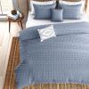 5-Piece 100-Percent Cotton Clip Dot Boho Comforter Set in Denim Blue