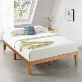 Solid Wood Platform Bed Frame in Natural Wooden Finish (size: Full)