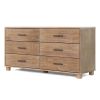 Modern Farmhouse Solid Wood 6 Drawer Double Dresser in  Finish