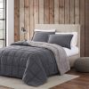 Plush Sherpa Reversible Micro Suede Comforter Set in Gray
