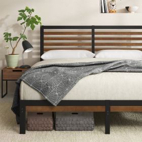 FarmHouse Traditional Rustic Pine Platform Bed (size: KING)
