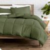 Wrinkle-Resistant Down Alternative Comforter Set in Olive Green