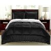 Ultra Soft Sherpa Wrinkle Resistant Comforter Set in Black