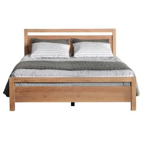Farmhouse Solid Wood Platform Bed Frame with Headboard Footboard (size: KING)