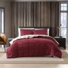 Plush Sherpa Reversible Micro Suede Comforter Set in Marron