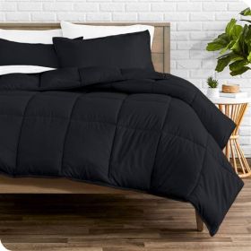 Luxuriously Soft Down Alternative Comforter Set in Black (size: King/Cal King)