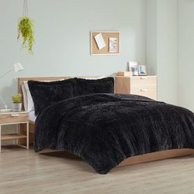 Shaggy Long Fur Comforter Mini Set (Color: as Pic)