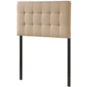 Modern Beige Tan Taupe Fabric Tufted Upholstered Headboard (size: TWIN)