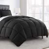 Reversible Microfiber Down Alternative Comforter Set in Black