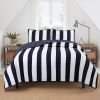 Reversible Navy White Stars Stripes 100-Percent Cotton Quilt Set
