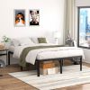 18-inch Rounded Edge Corners Metal Bed Frame with Under-bed Storage Space