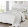 Traditional Microfiber Reversible 3 Piece Comforter Set in White