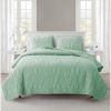 Coastal Beach Starfish Seashell Seahorse Light Green Teal Quilt Set