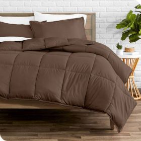3-Piece Down Alternative Comforter Set in Chocolate Brown (size: King/Cal King)