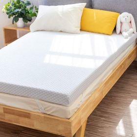 3-inch Memory Foam Mattress Topper with Removeable Baffle Box Cover (size: KING)